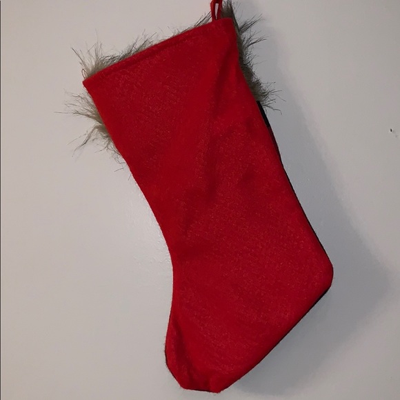 Personalized buffalo check stocking with faux fur - Picture 3 of 4